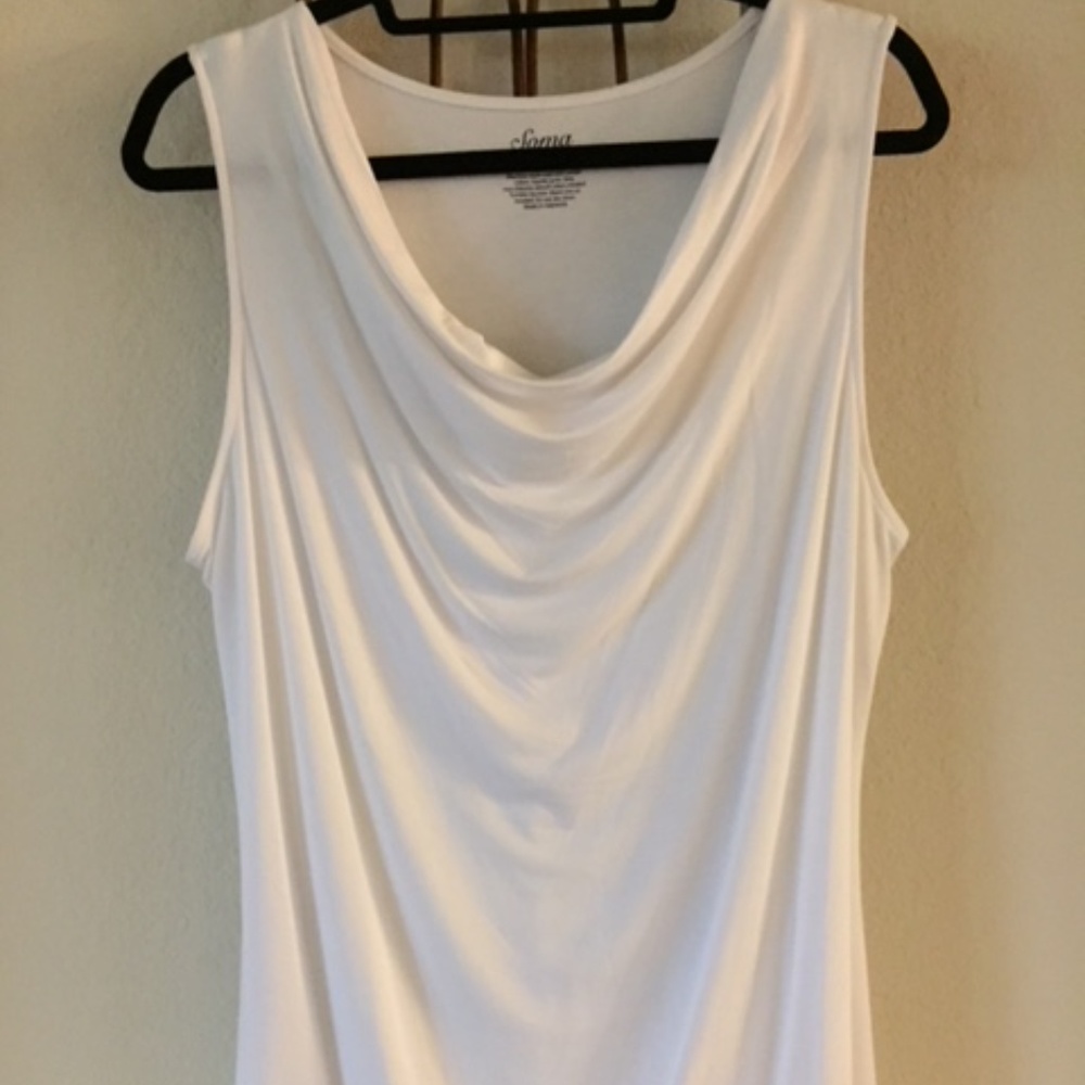 Soma White Cowl Neck Top NWOT - Sz L